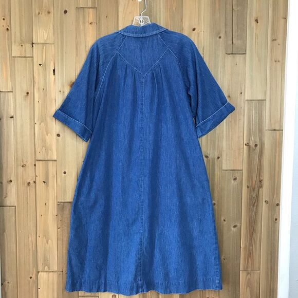 Vtg Willie of California Womens Denim Button Front A-line Dress Cotton Size 12 - Picture 6 of 16